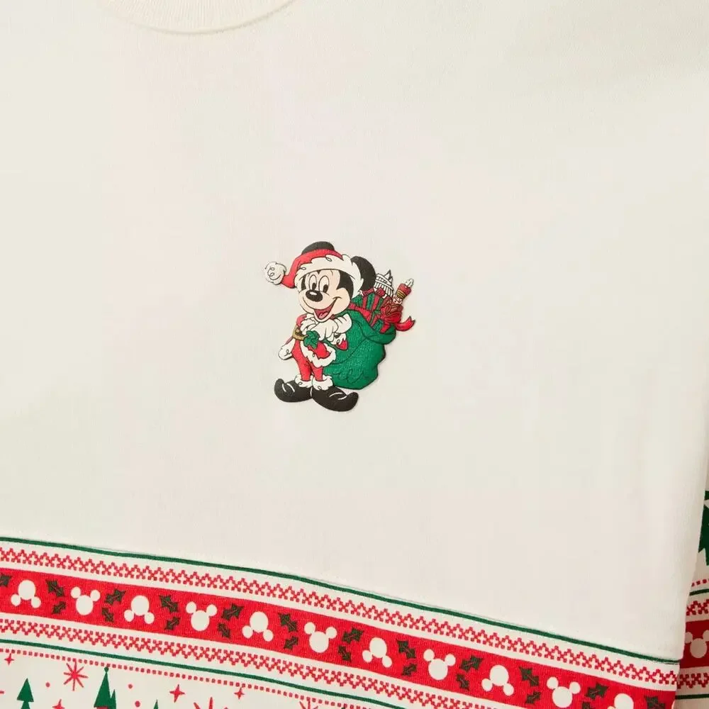 Santa Mickey Mouse ''Merry Christmas'' Fair Isle Spirit Jersey for Adults Medium